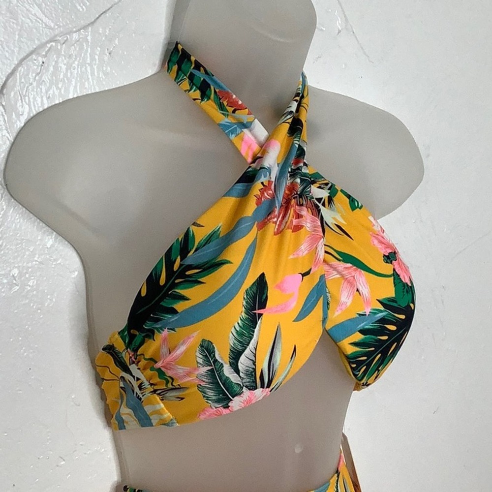 Beach Joy Bikini Tropical High waisted bikini size small NWT - Picture 3 of 16